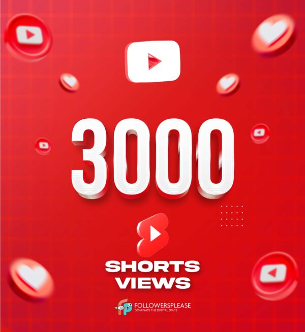 Buy 3000 YouTube Shorts Views Cheap